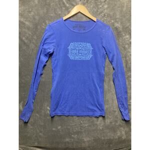 Official John Mayer Tour Merch Long Slv Shirt Woman M Blue Spellout Floral Music